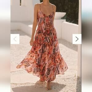 Anthropologie The Josephine Smocked Dress by Celandine Sz L Nwts